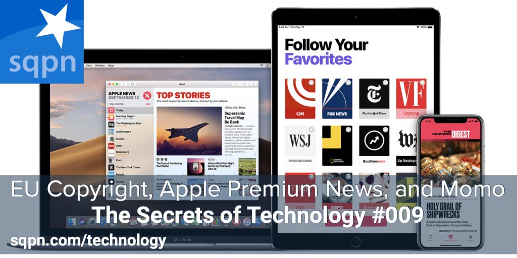 EU Copyright 13, Apple's Premium News, and Momo