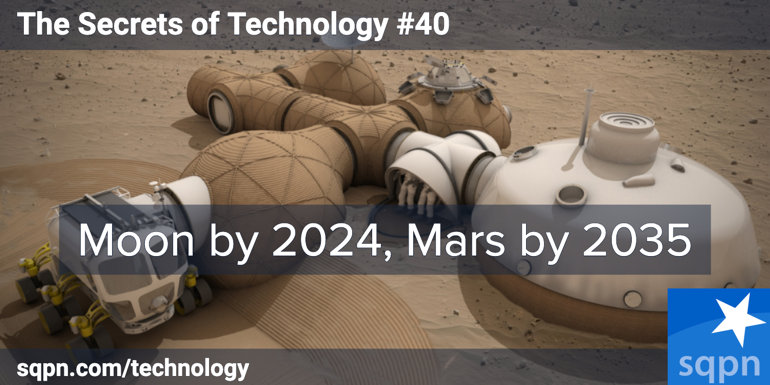 Moon by 2024; Mars by 2035